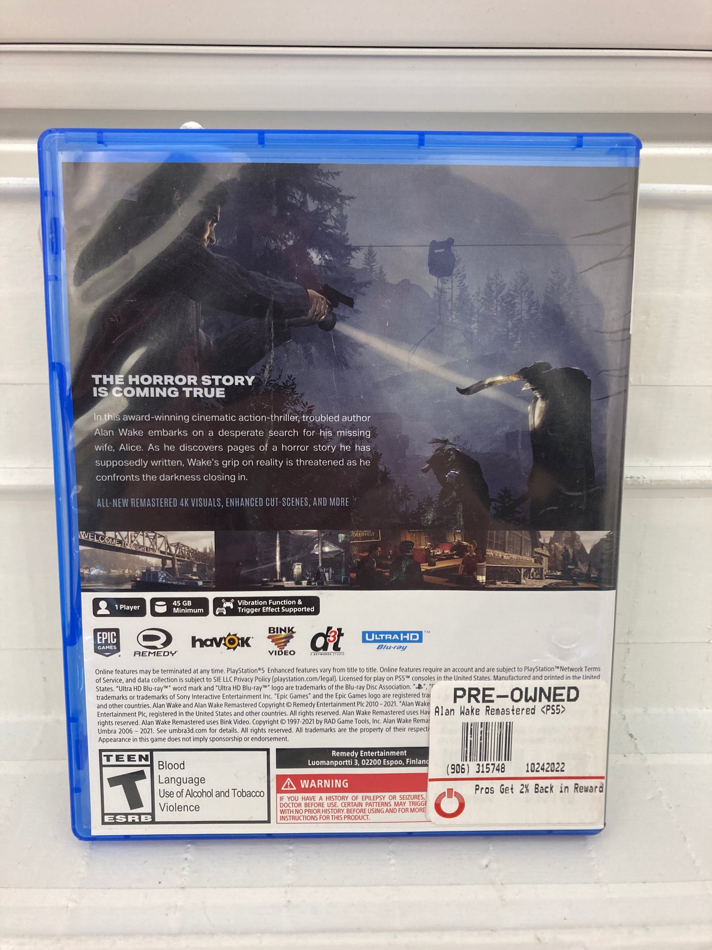 Alan Wake: Remastered - Playstation 5