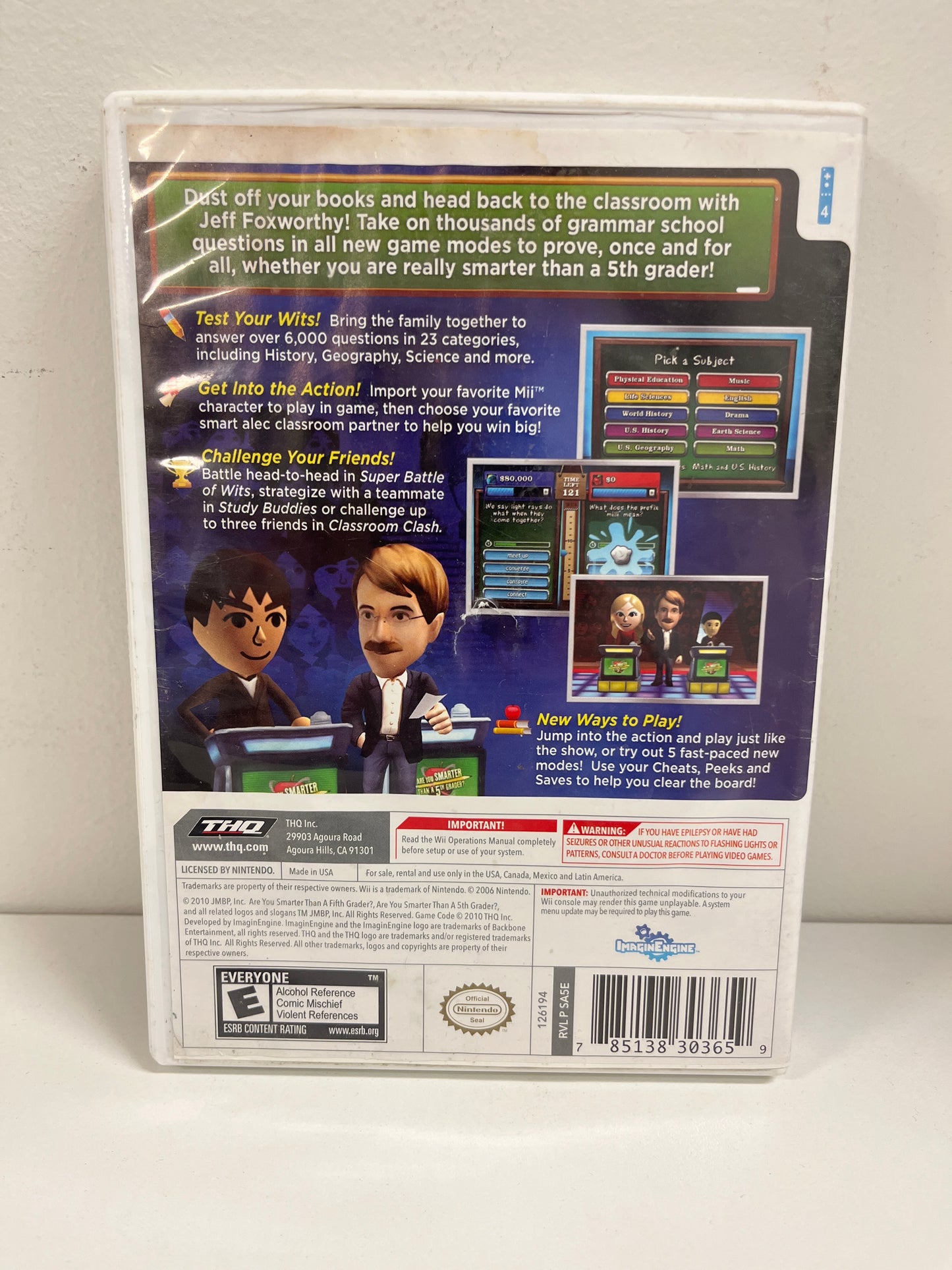 Are You Smarter Than A 5th Grader? Back to School - Wii