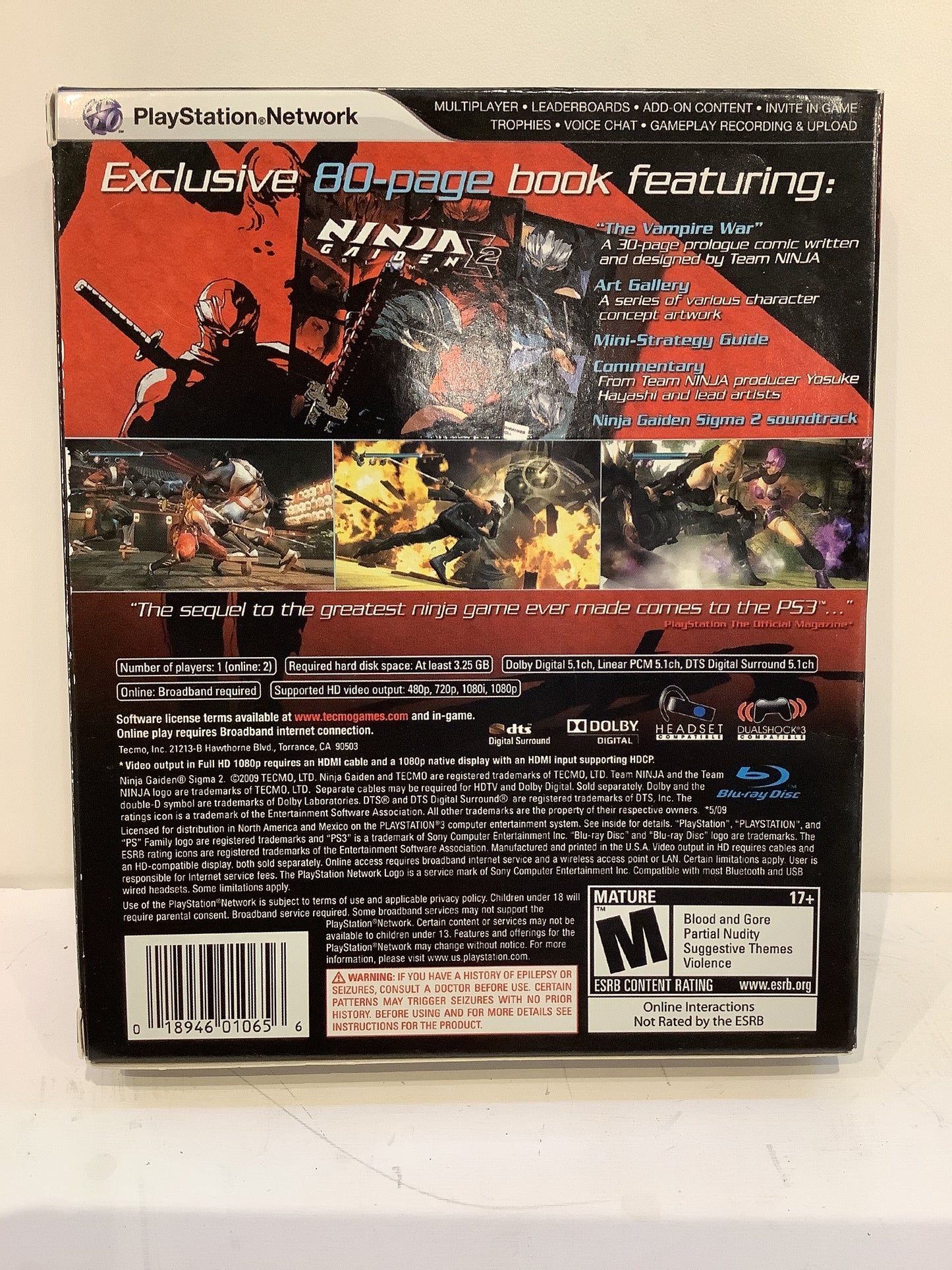 Ninja Gaiden Sigma 2 Collector's Edition - Playstation 3