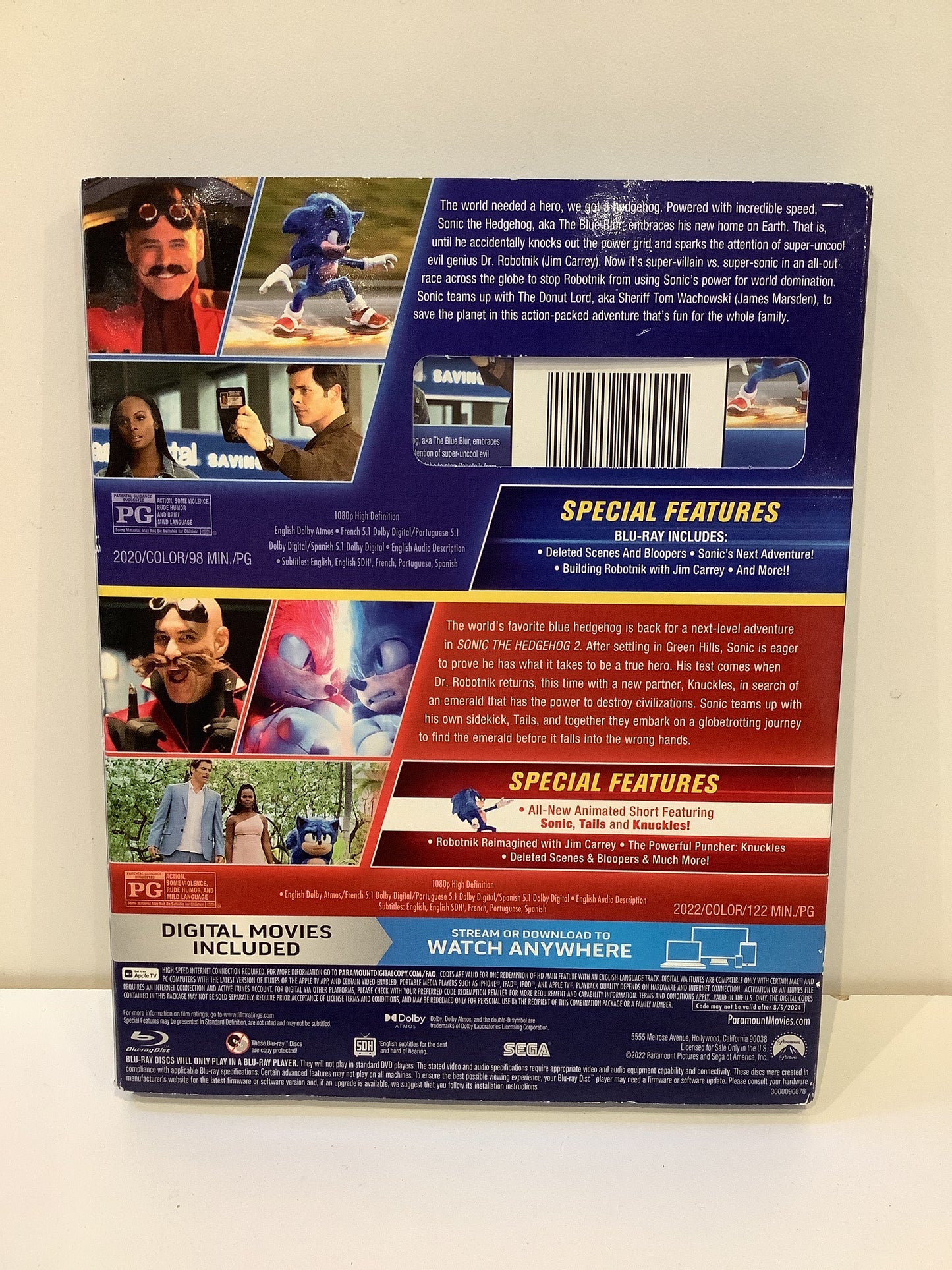 Sonic the Hedgehog 1 & 2 - Blu-Ray