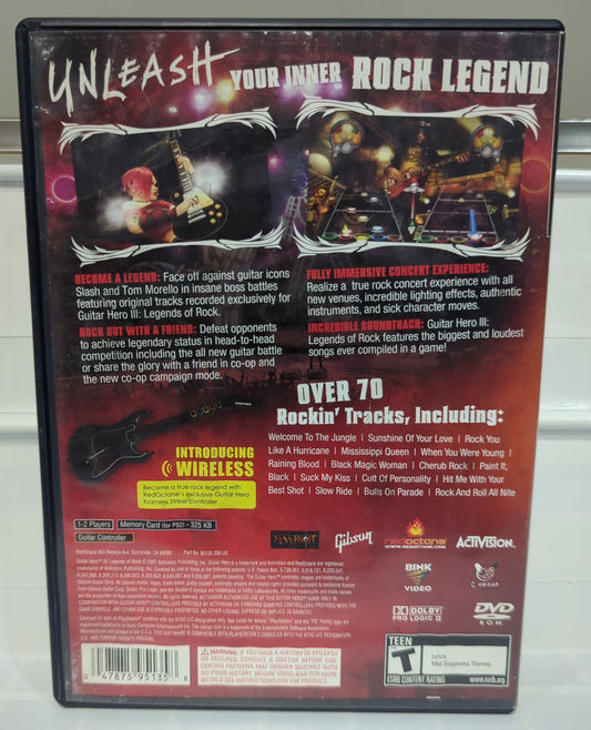 Guitar Hero III Legends of Rock - Playstation 2