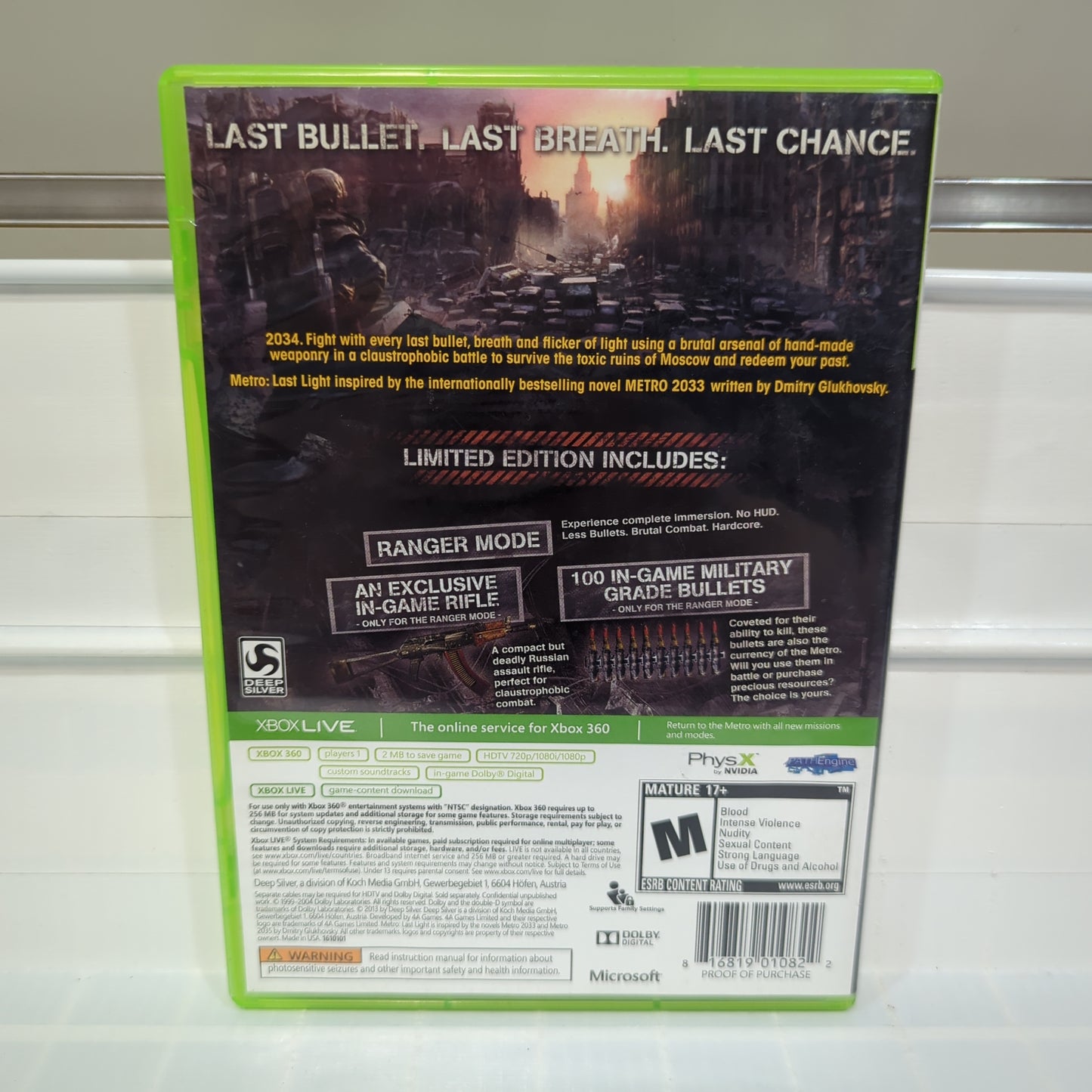 Metro: Last Light Limited Edition - Xbox 360