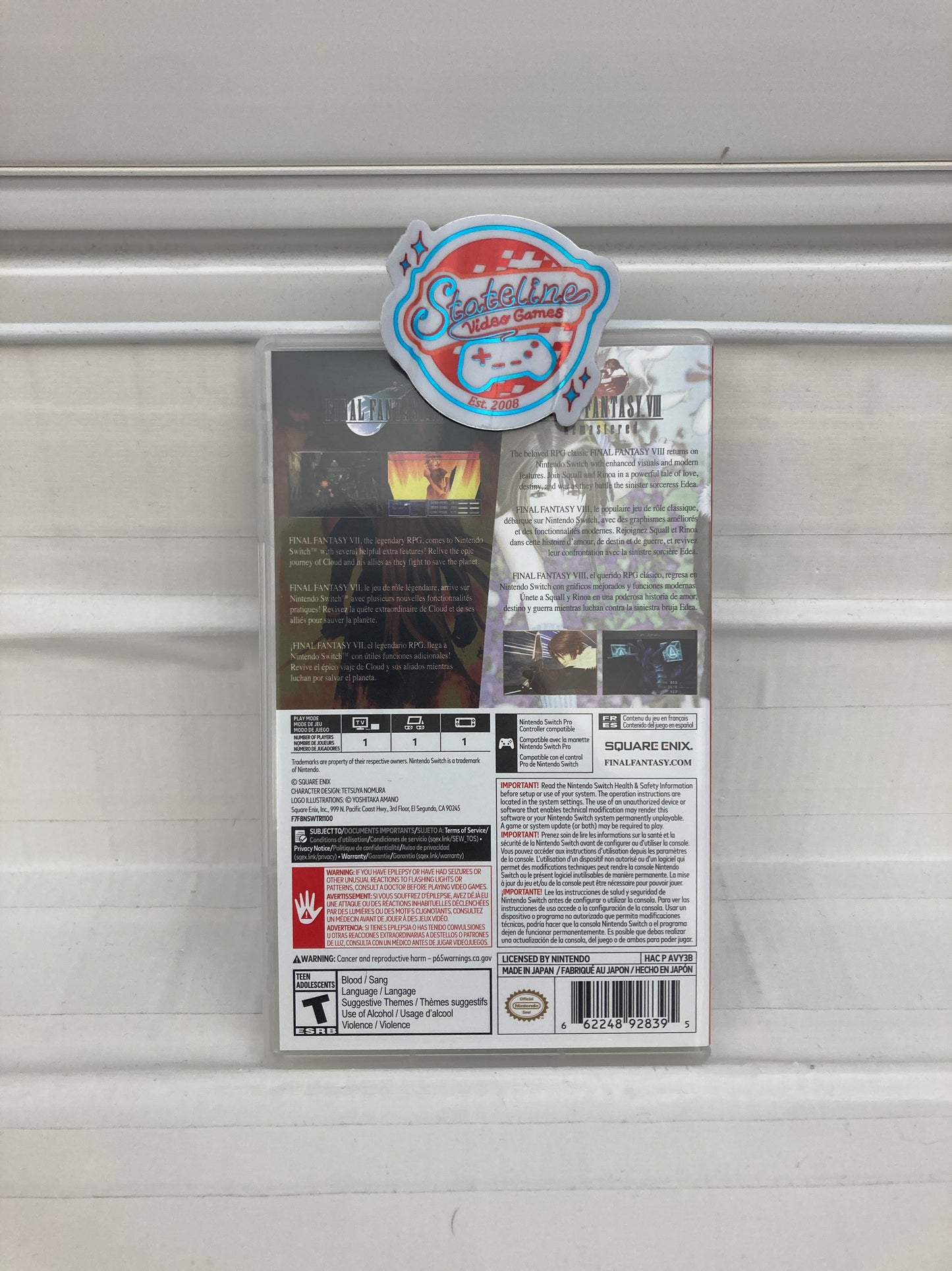Final Fantasy VII & VIII Remastered Twin Pack - Nintendo Switch