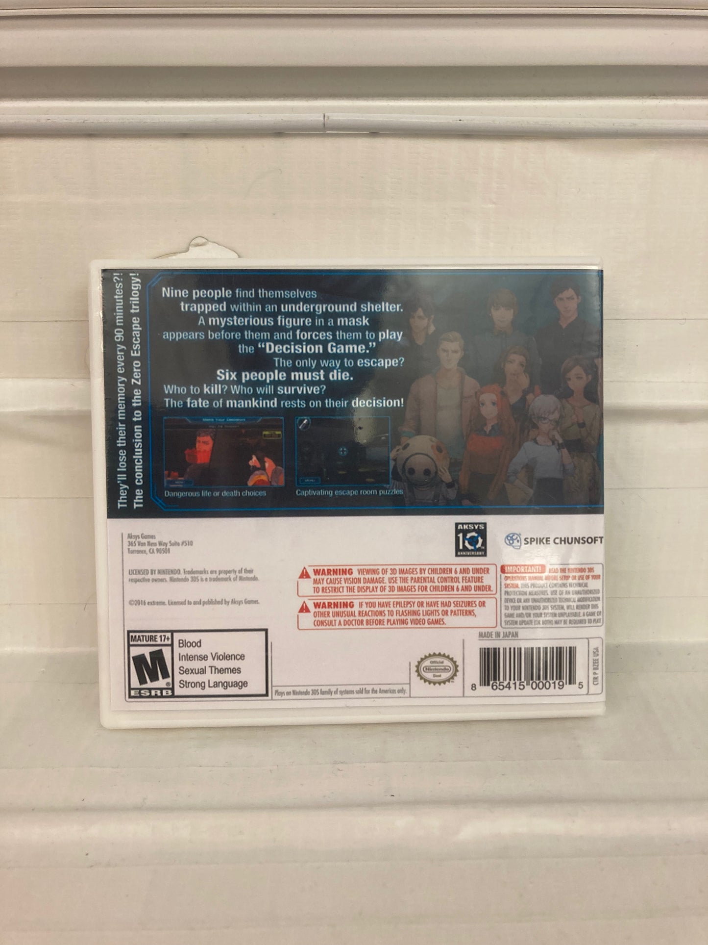 Zero Time Dilemma - Nintendo 3DS