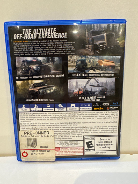 Mud Runner American Wilds - Playstation 4