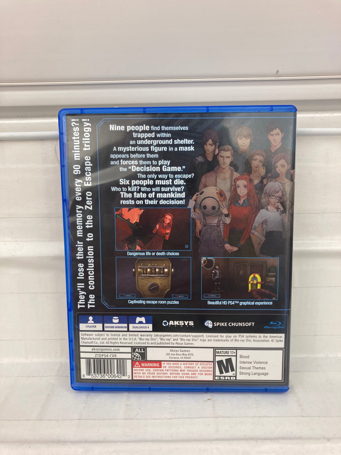 Zero Time Dilemma - Playstation 4