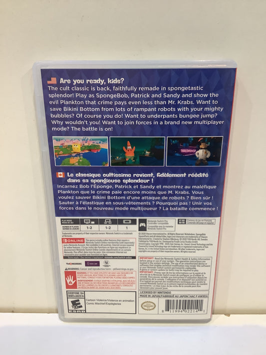 SpongeBob SquarePants Battle for Bikini Bottom Rehydrated - Nintendo Switch