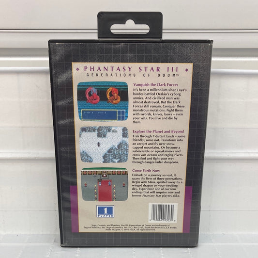 Phantasy Star III Generations of Doom - Sega Genesis