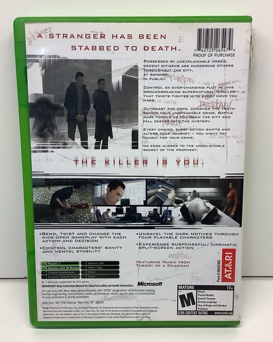 Indigo Prophecy - Xbox