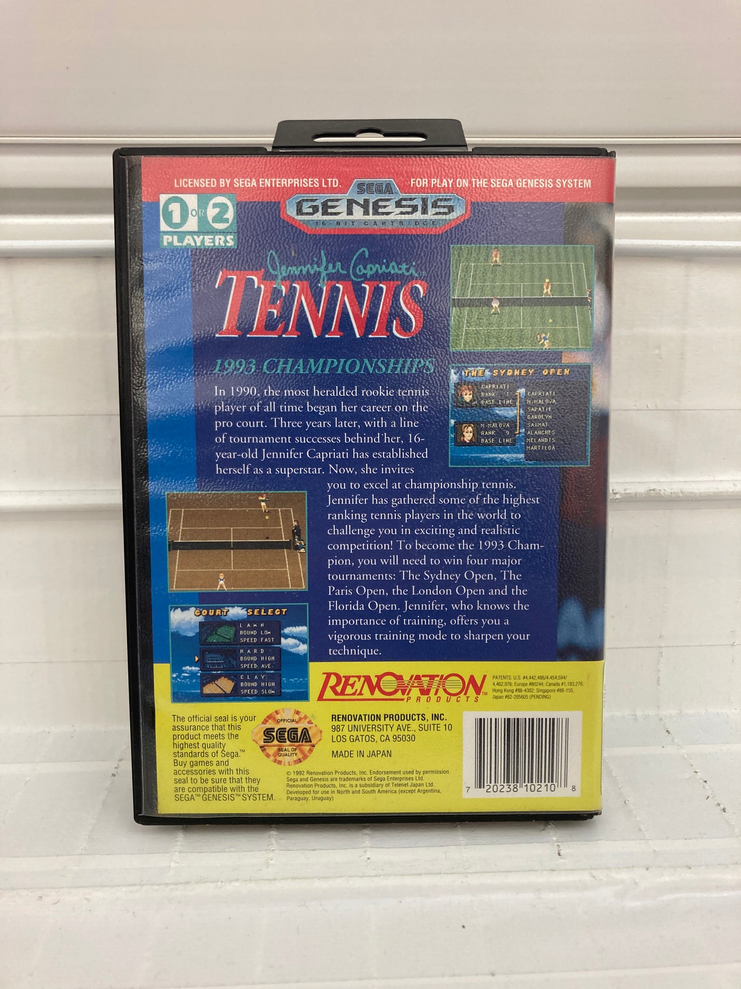 Jennifer Capriati Tennis - Sega Genesis