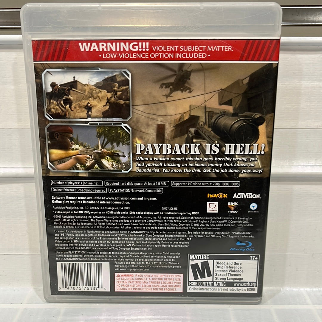 Soldier Of Fortune Payback - Playstation 3