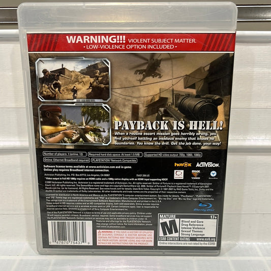 Soldier Of Fortune Payback - Playstation 3