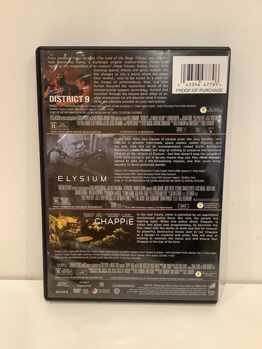 Blomkamp Triple Feature: District 9 / Elysium / Chappie - DVD