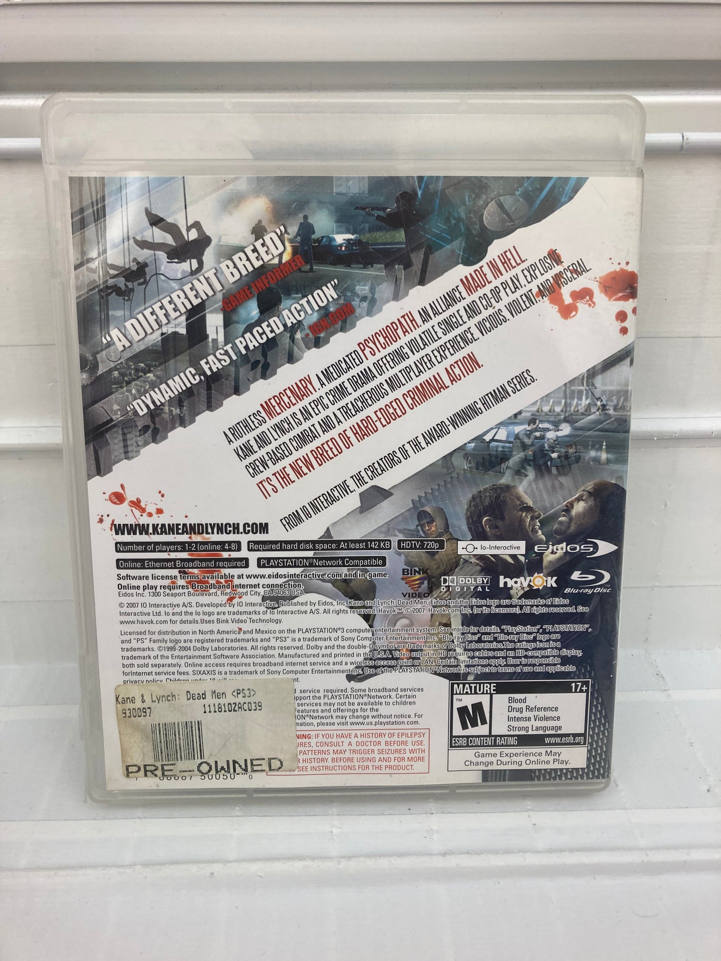 Kane & Lynch Dead Men - Playstation 3