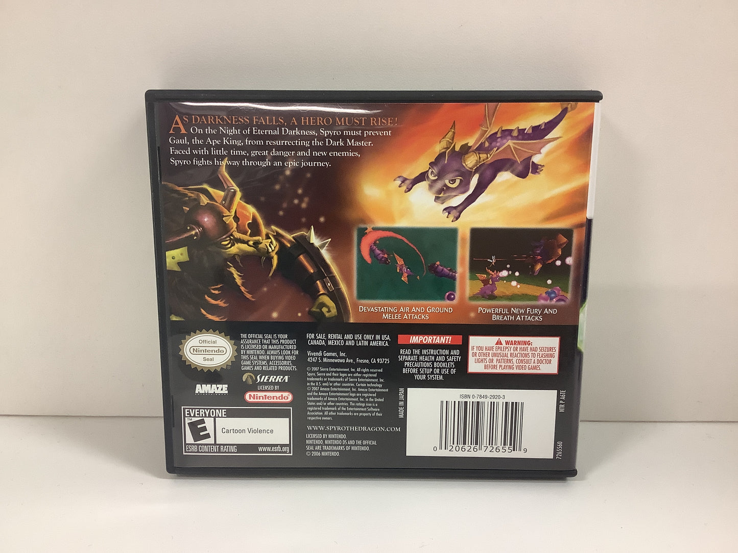 Legend of Spyro The Eternal Night - Nintendo DS