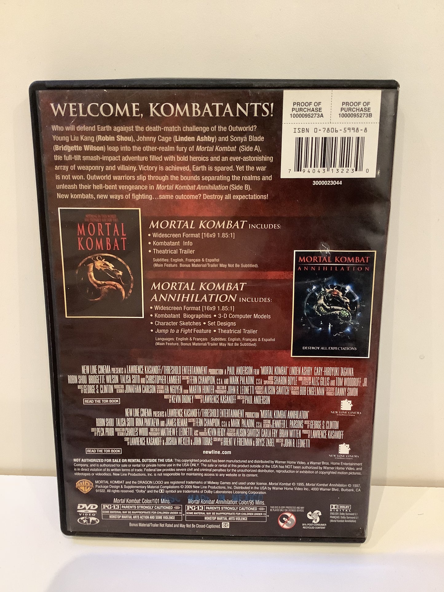Mortal Kombat: Double Feature - DVD