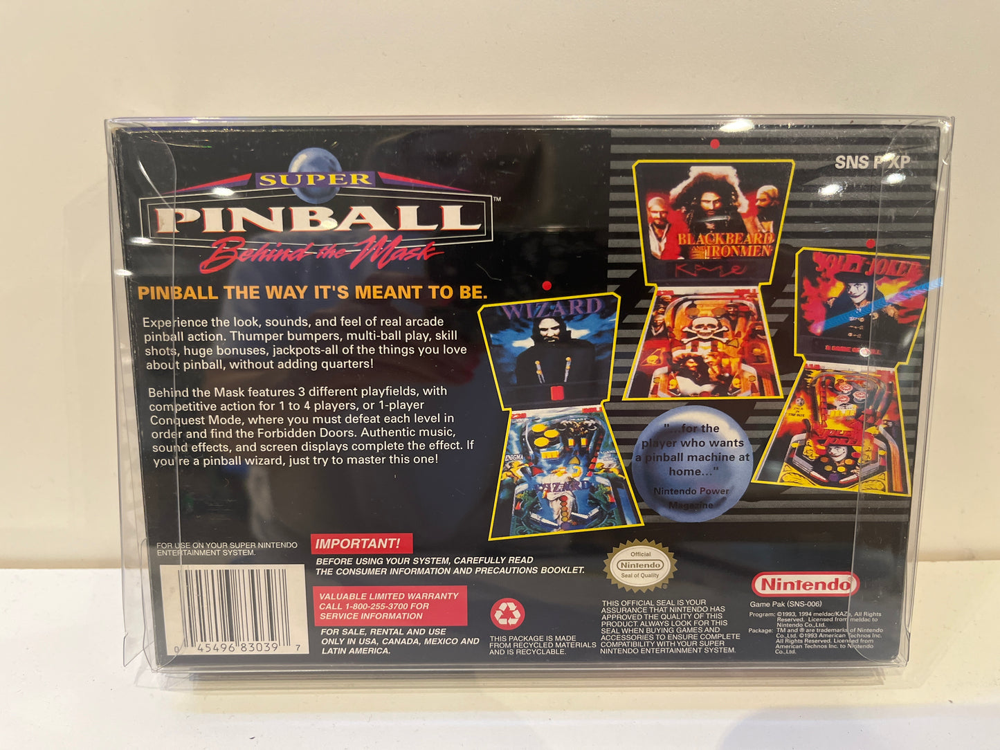 Super Pinball Behind the Mask - Super Nintendo