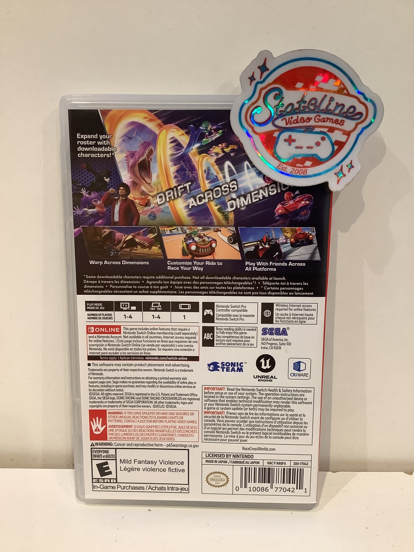 Sonic Racing: CrossWorlds - Nintendo Switch