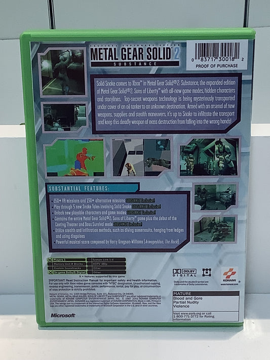 Metal Gear Solid 2: Substance - Xbox