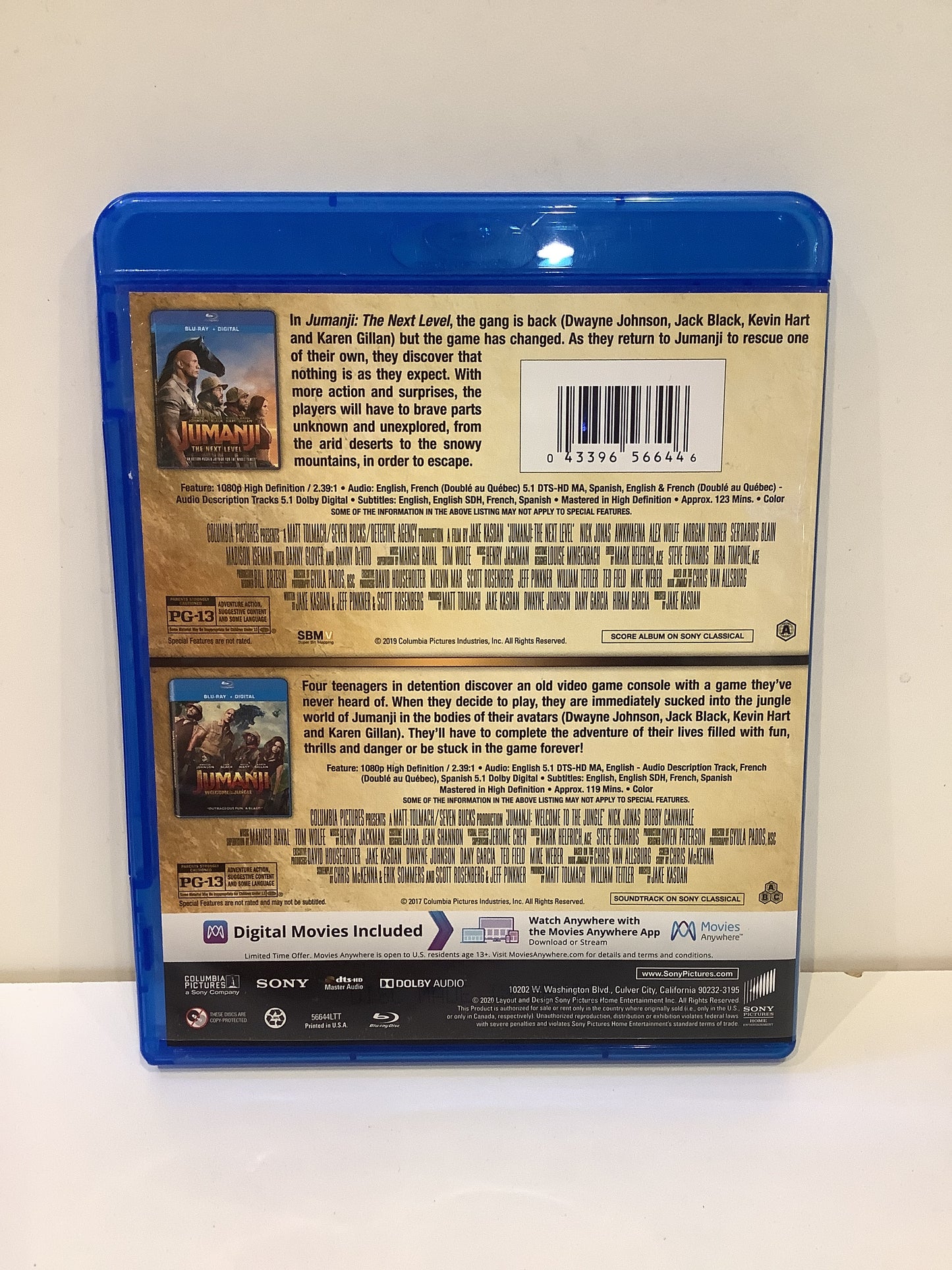 Jumanji: The Next Level & Welcome to the Jungle - Blu-Ray