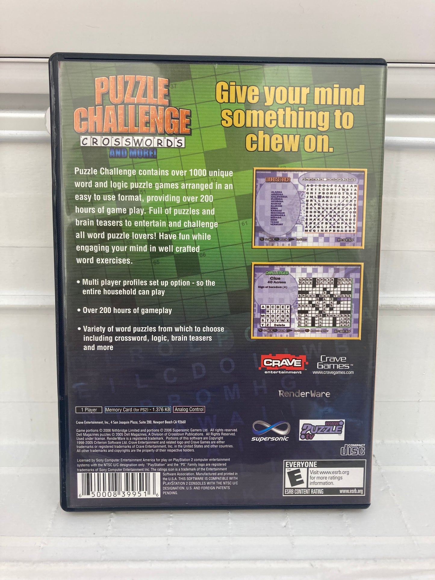 Puzzle Challenge Crosswords and More - Playstation 2