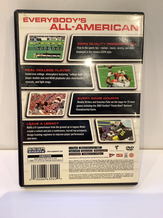 NCAA College Football 2K3 - Playstation 2