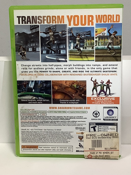 Shaun White Skateboarding - Xbox 360