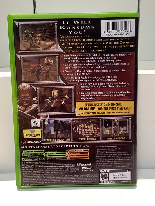 Mortal Kombat Deception - Xbox