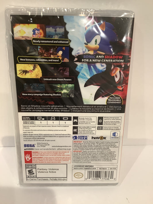 Sonic X Shadow Generations - Nintendo Switch