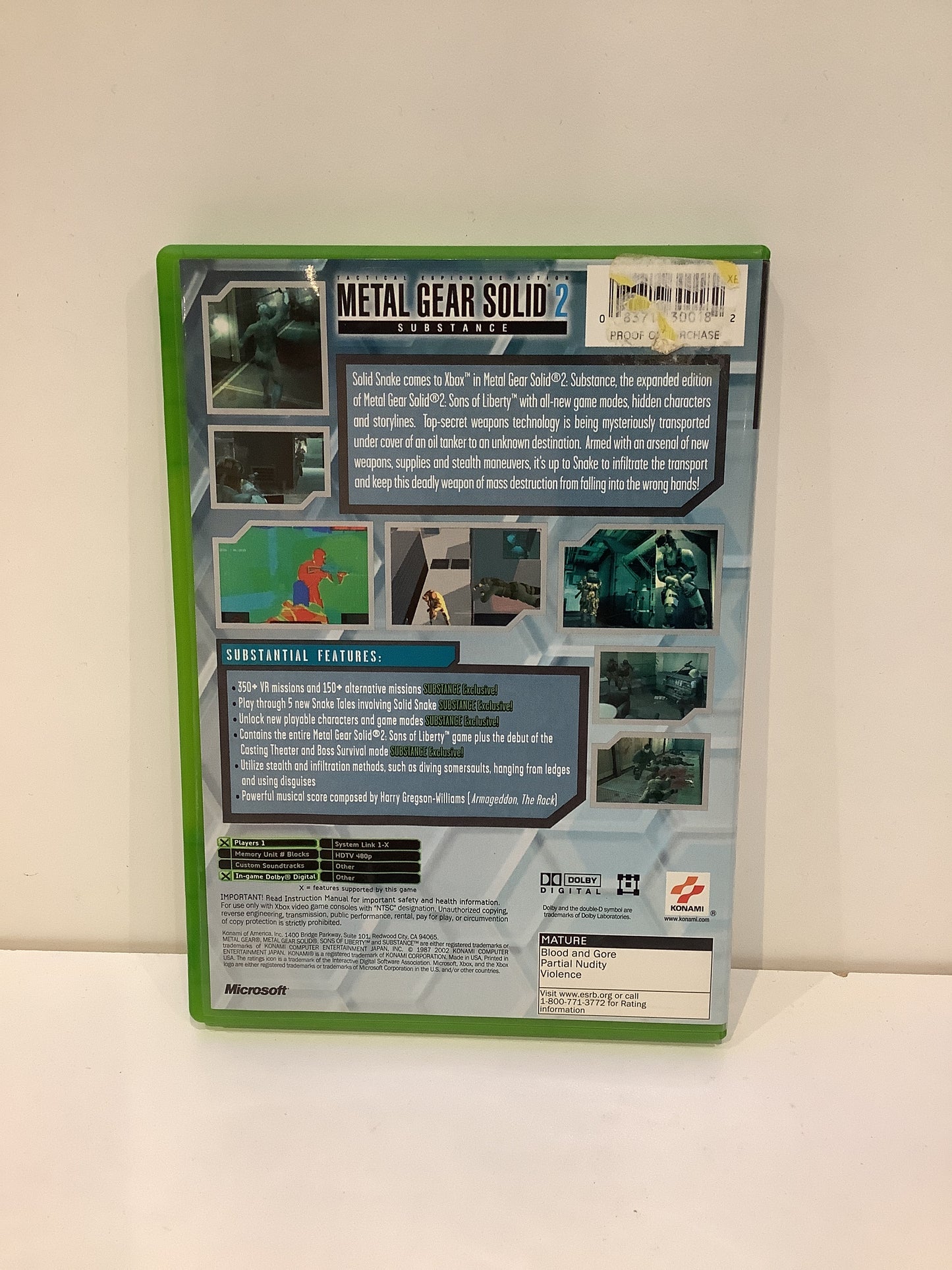 Metal Gear Solid 2: Substance - Xbox