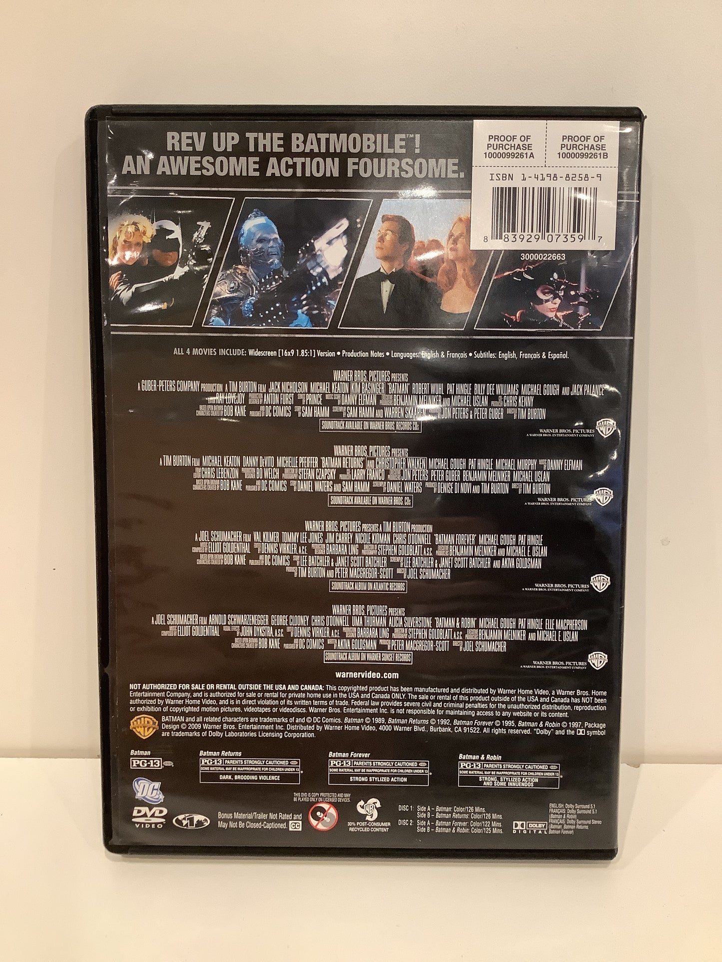 Batman / Batman & Robin / Batman Forever / Batman Returns - DVD