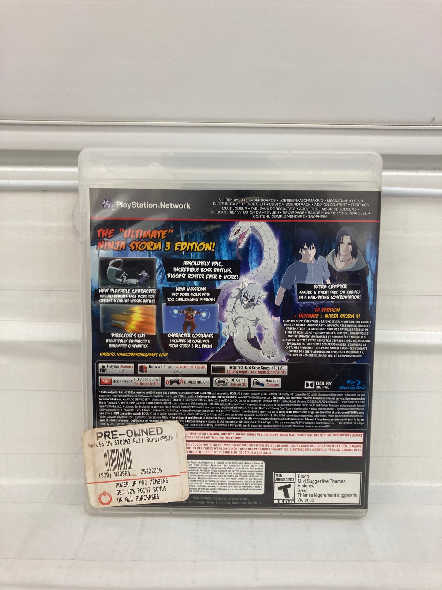 Naruto Shippuden Ultimate Ninja Storm 3 Full Burst - Playstation 3