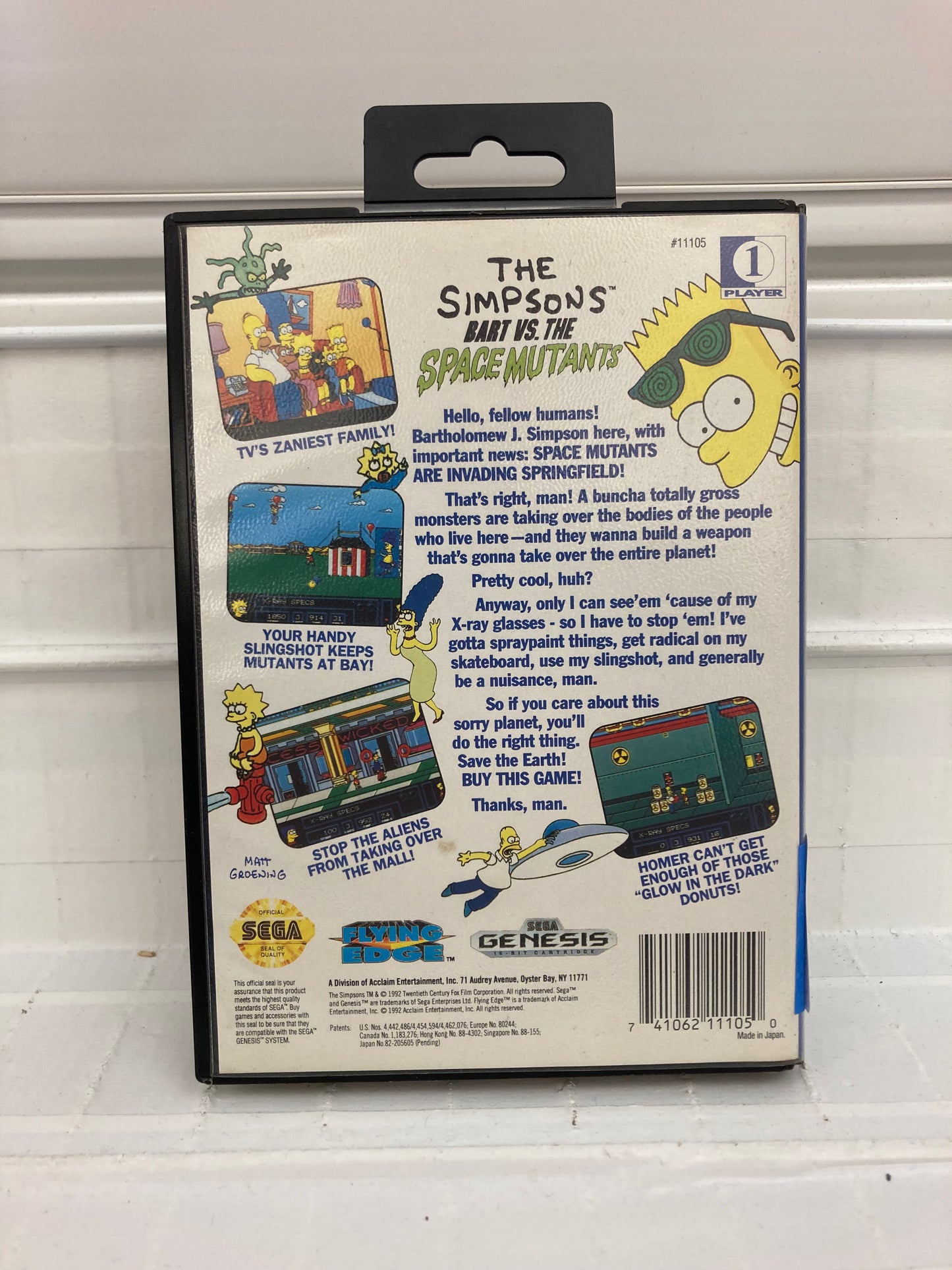 The Simpsons Bart vs the Space Mutants - Sega Genesis