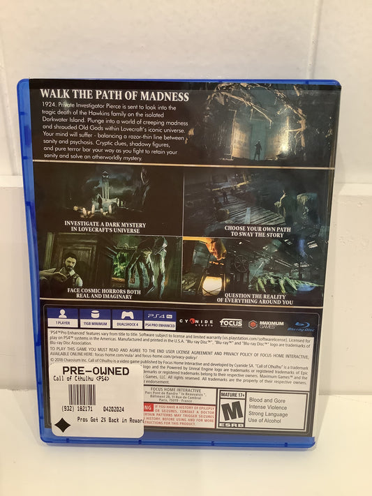 Call of Cthulhu - Playstation 4