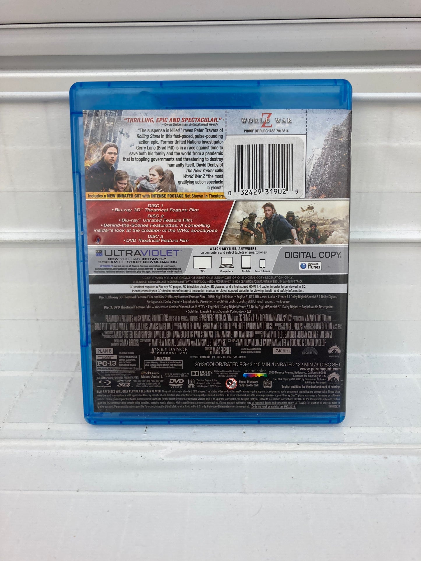 World War Z - Blu Ray