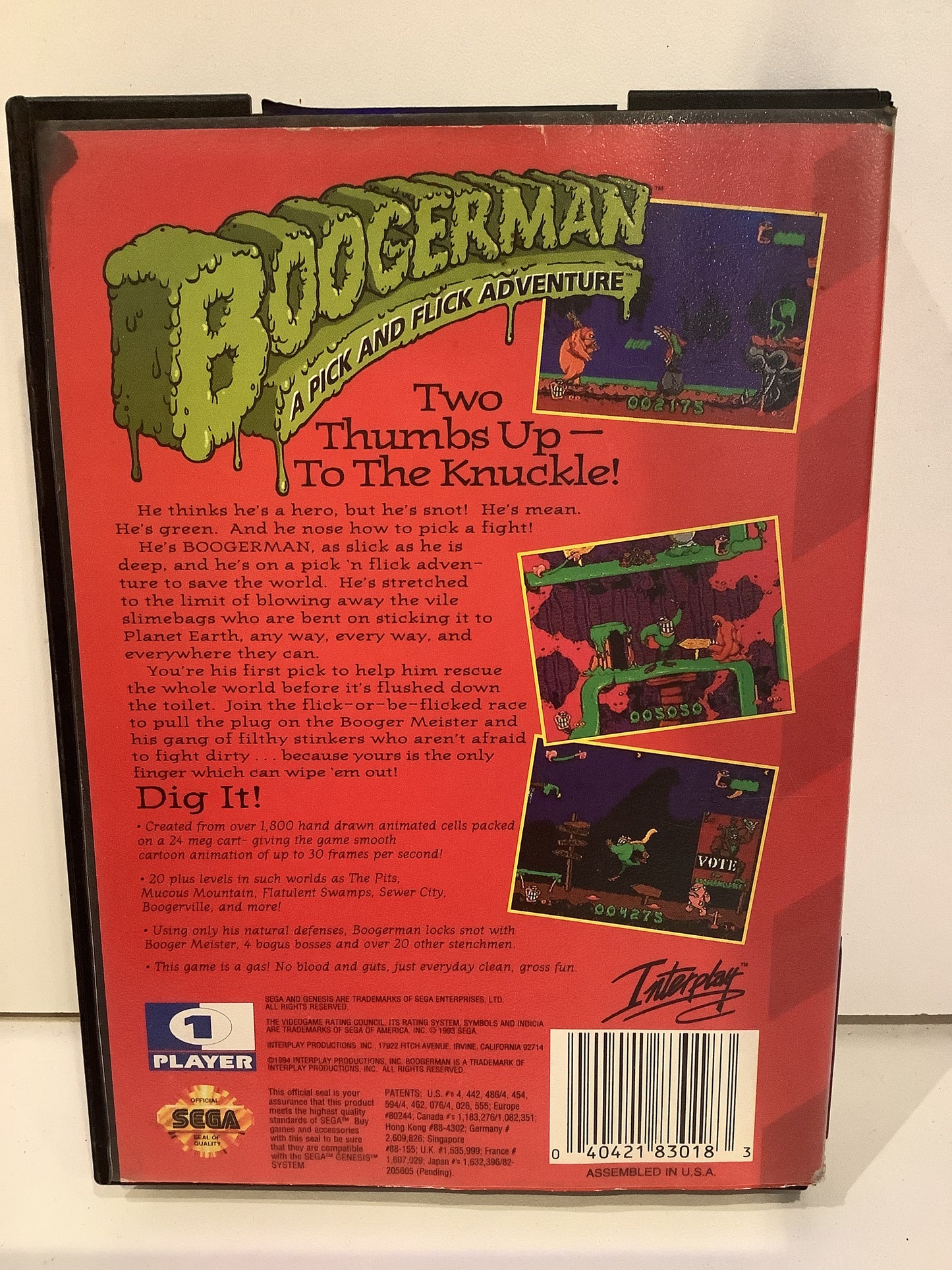 Boogerman A Pick and Flick Adventure - Sega Genesis