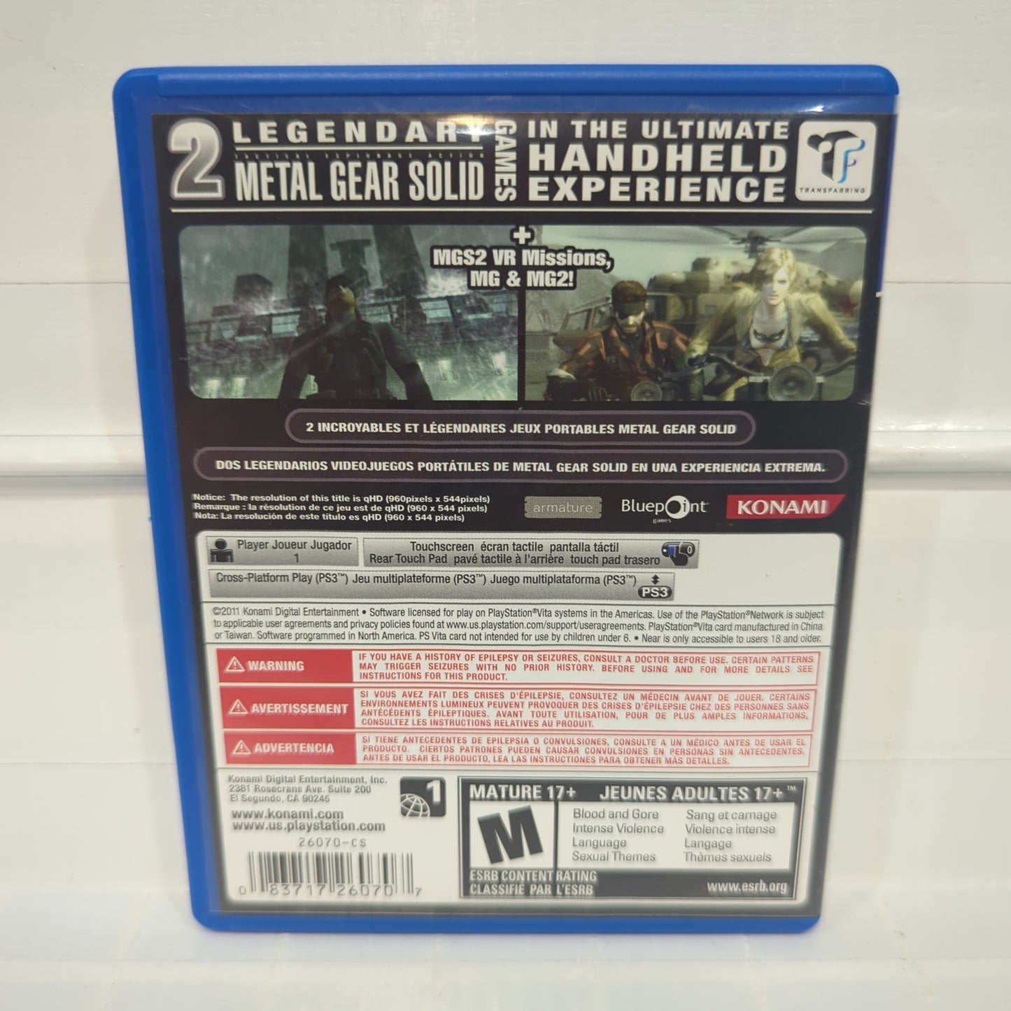 Metal Gear Solid HD Collection - Playstation Vita