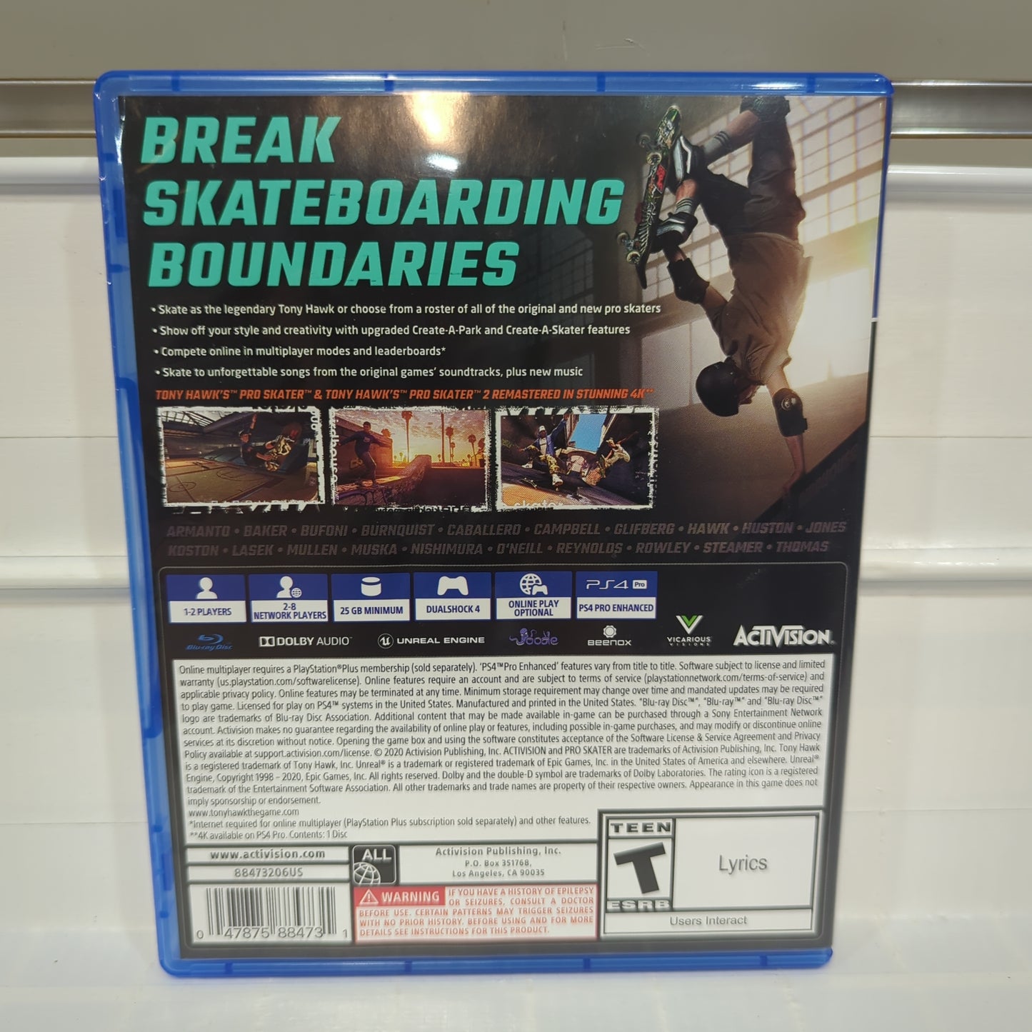 Tony Hawk's Pro Skater 1 and 2 - Playstation 4