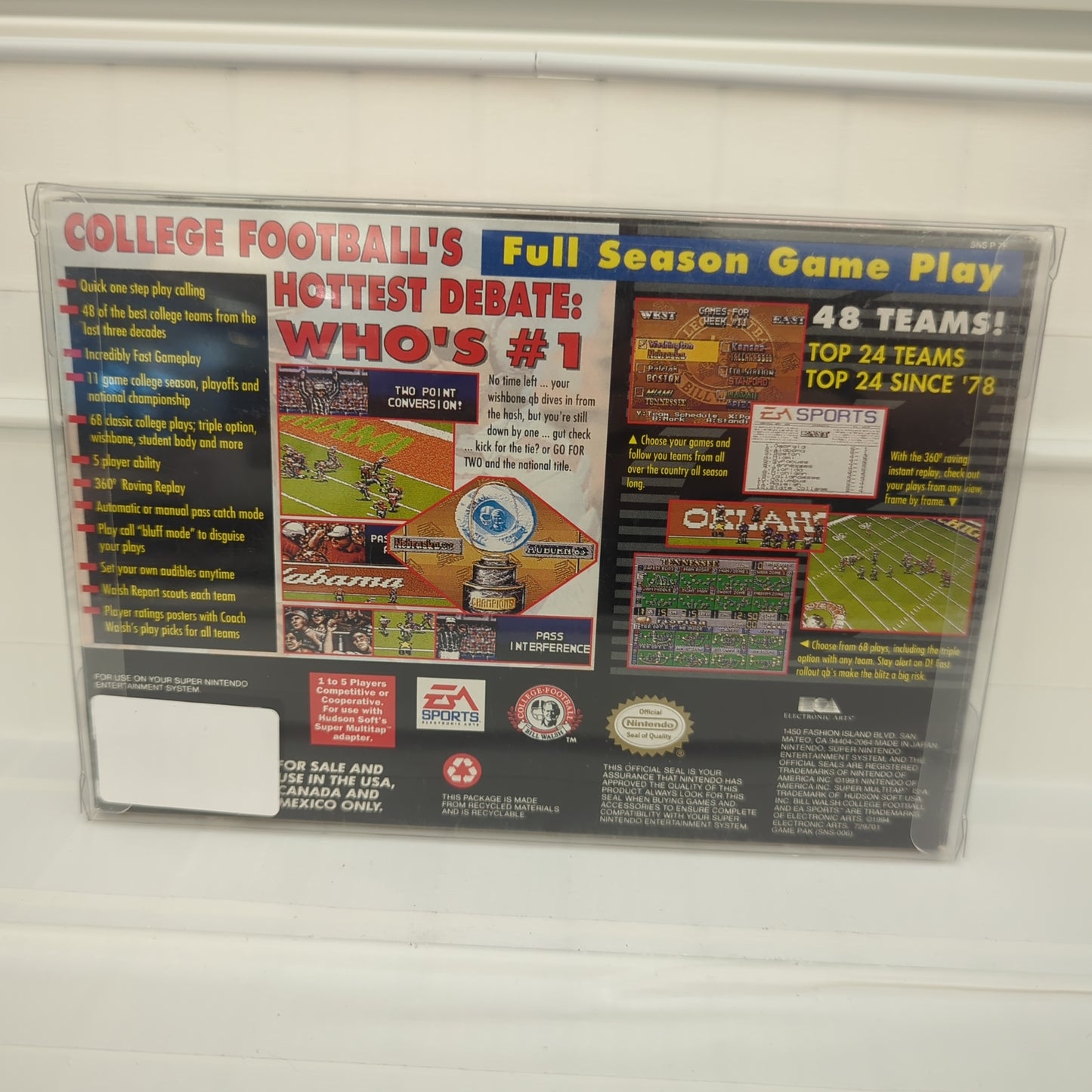 Bill Walsh College Football - Super Nintendo