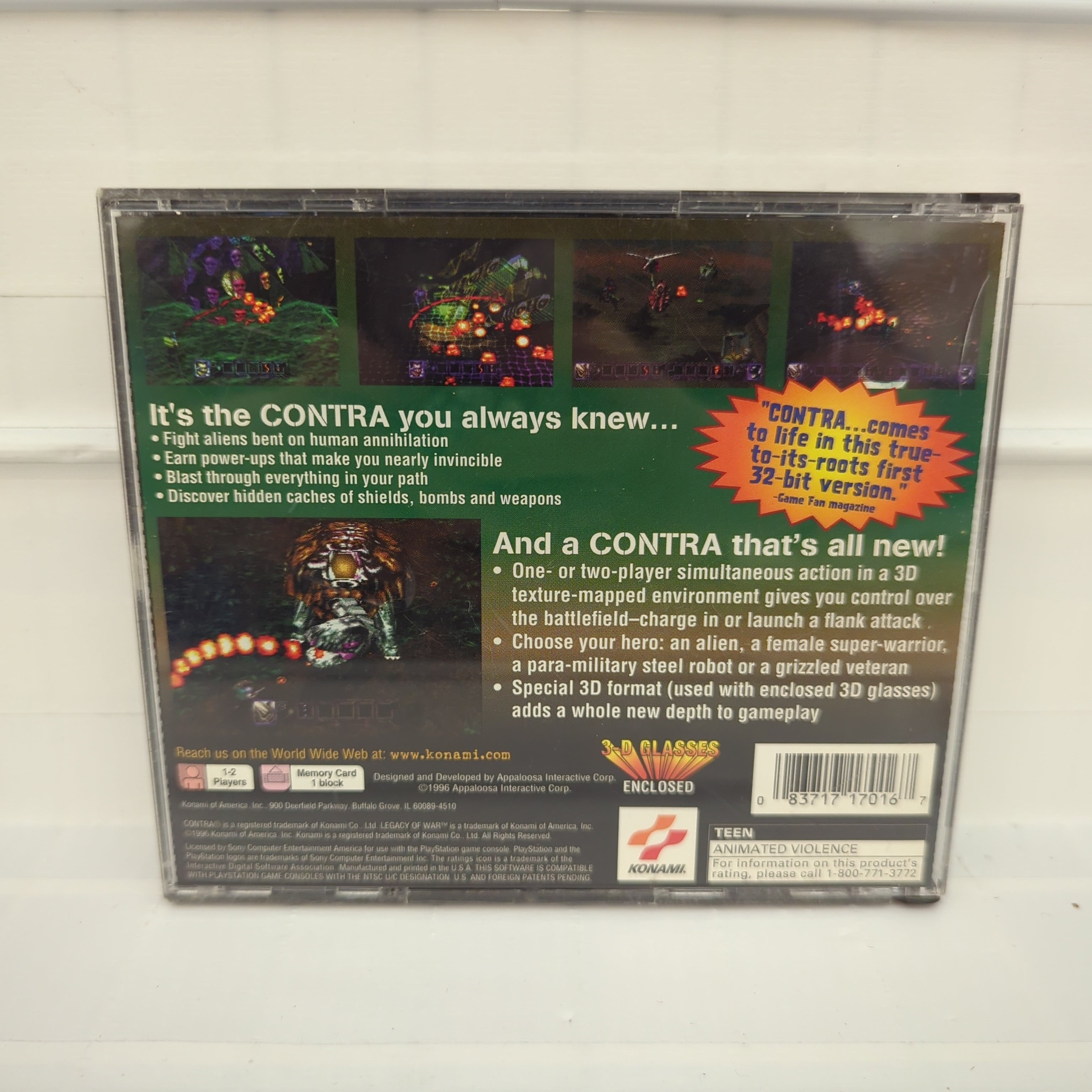 Contra: Legacy Of War Sur PS1 - Avec Boîtier Et Notice - Konami - Rare