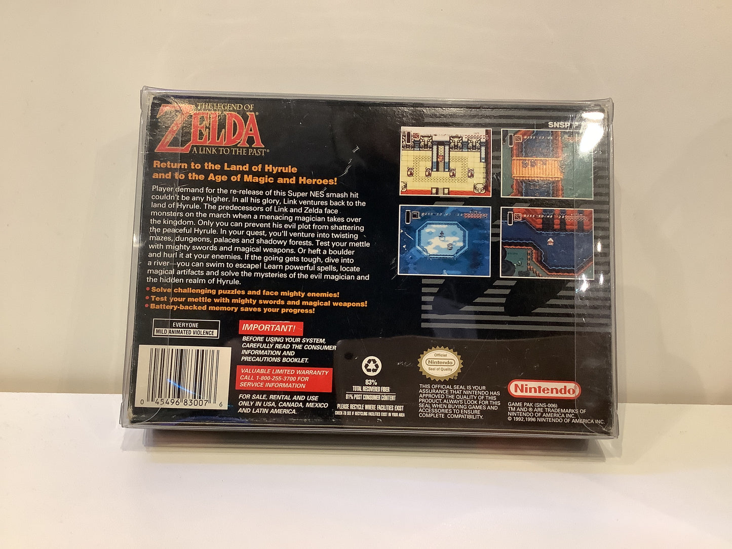 Zelda Link to the Past [Player's Choice] - Super Nintendo