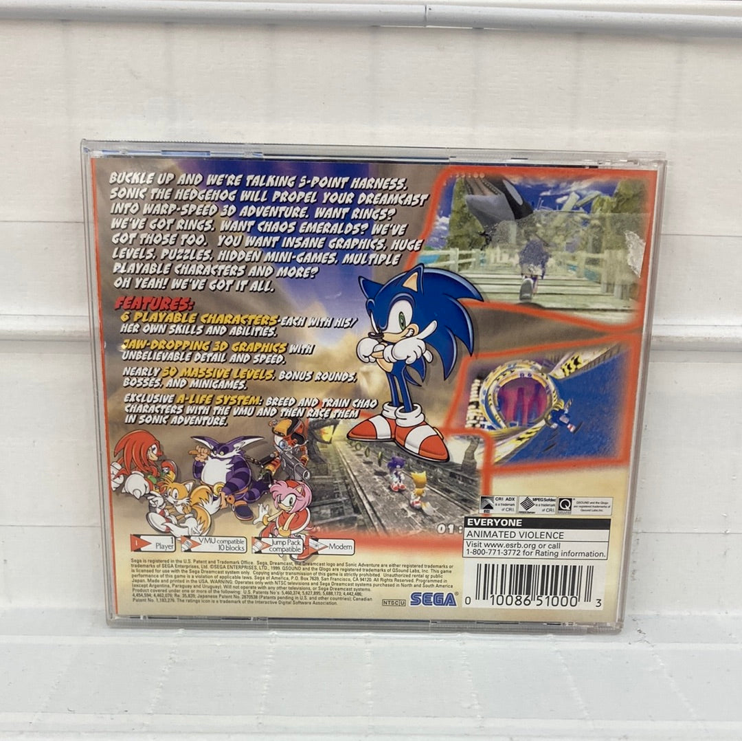 Sonic adventure dreamcast d'occasion - Jeux vidéo Sonic adventure dreamcast d'occasion - Jeux vidéo