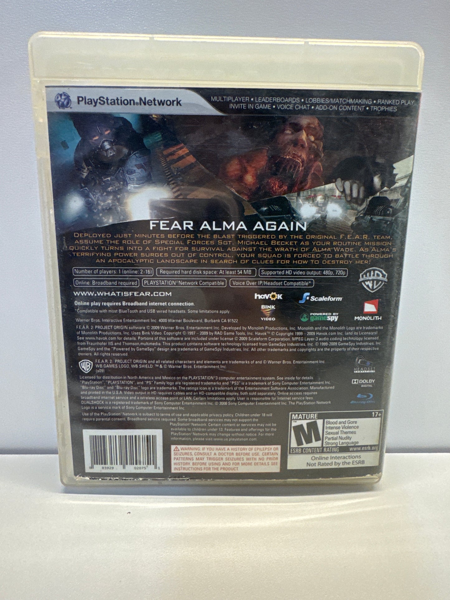 F.E.A.R. 2 Project Origin - Playstation 3
