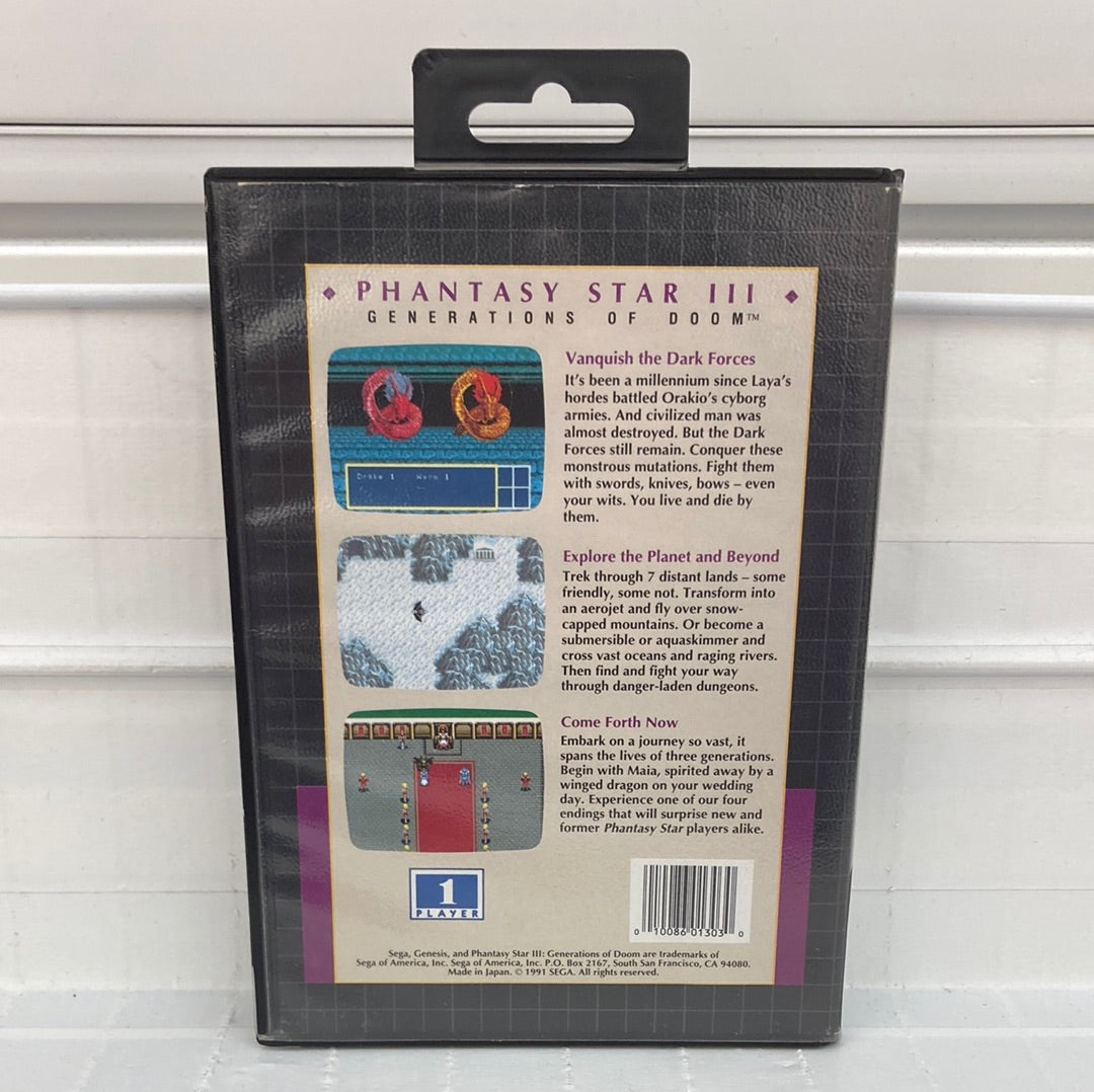Phantasy Star III Generations of Doom - Sega Genesis