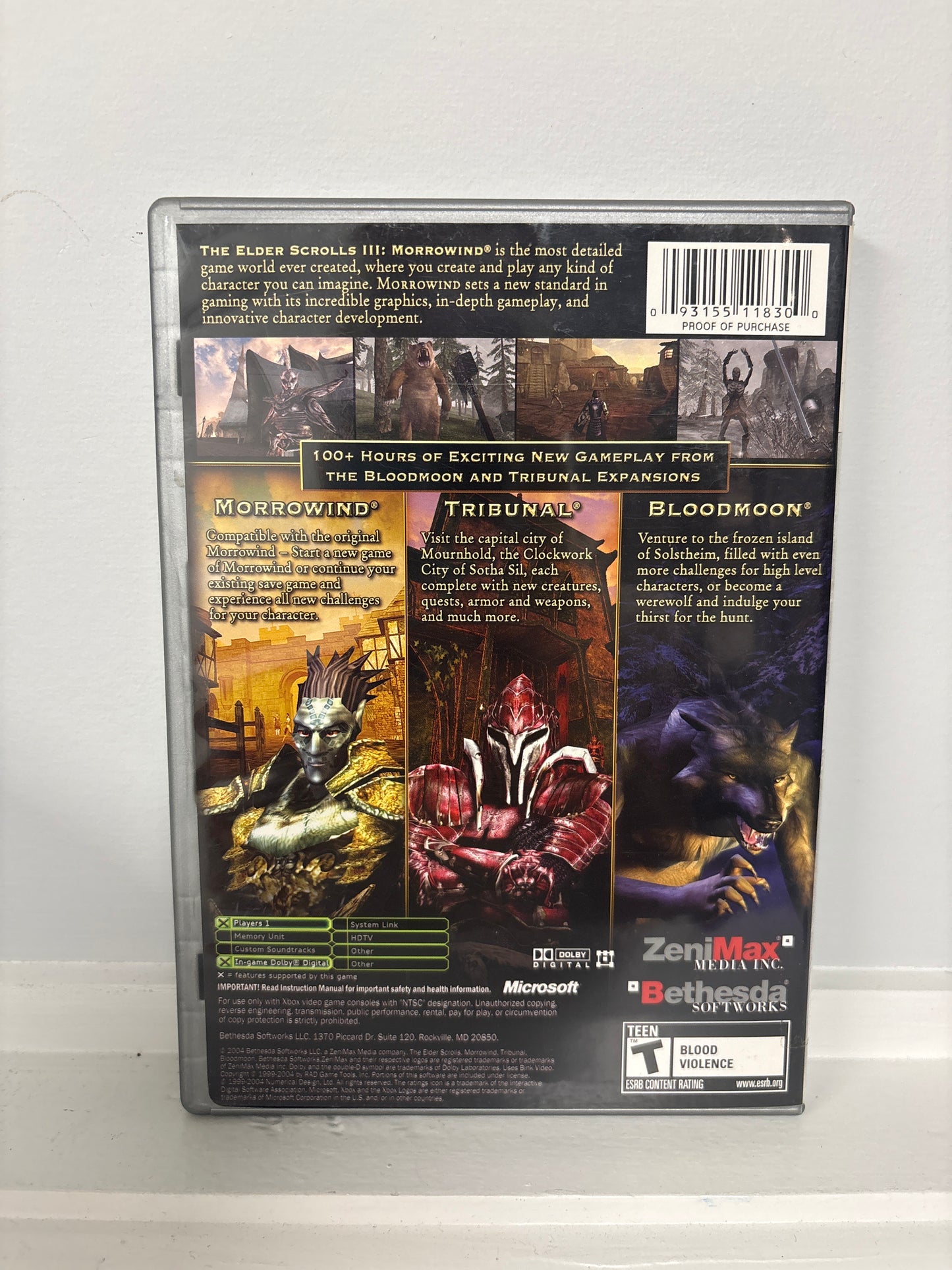 Elder Scrolls III Morrowind Platinum [Game of the Year] - Xbox