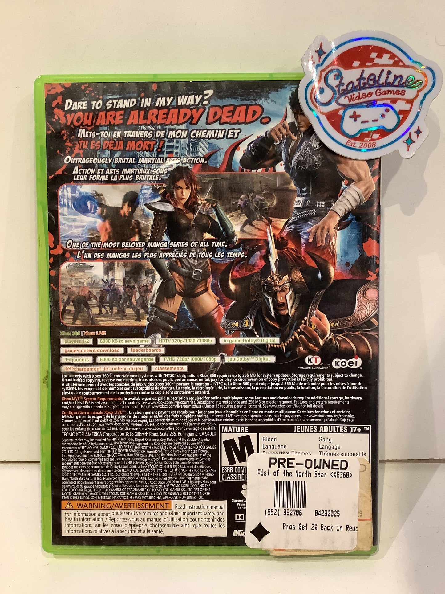 Fist of the North Star: Ken's Rage - Xbox 360