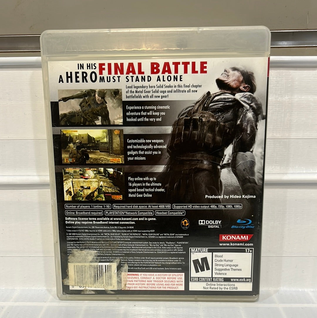 metal gear solid 4 ps3 cover Metal Gear Solid 4 Guns of the Patriots