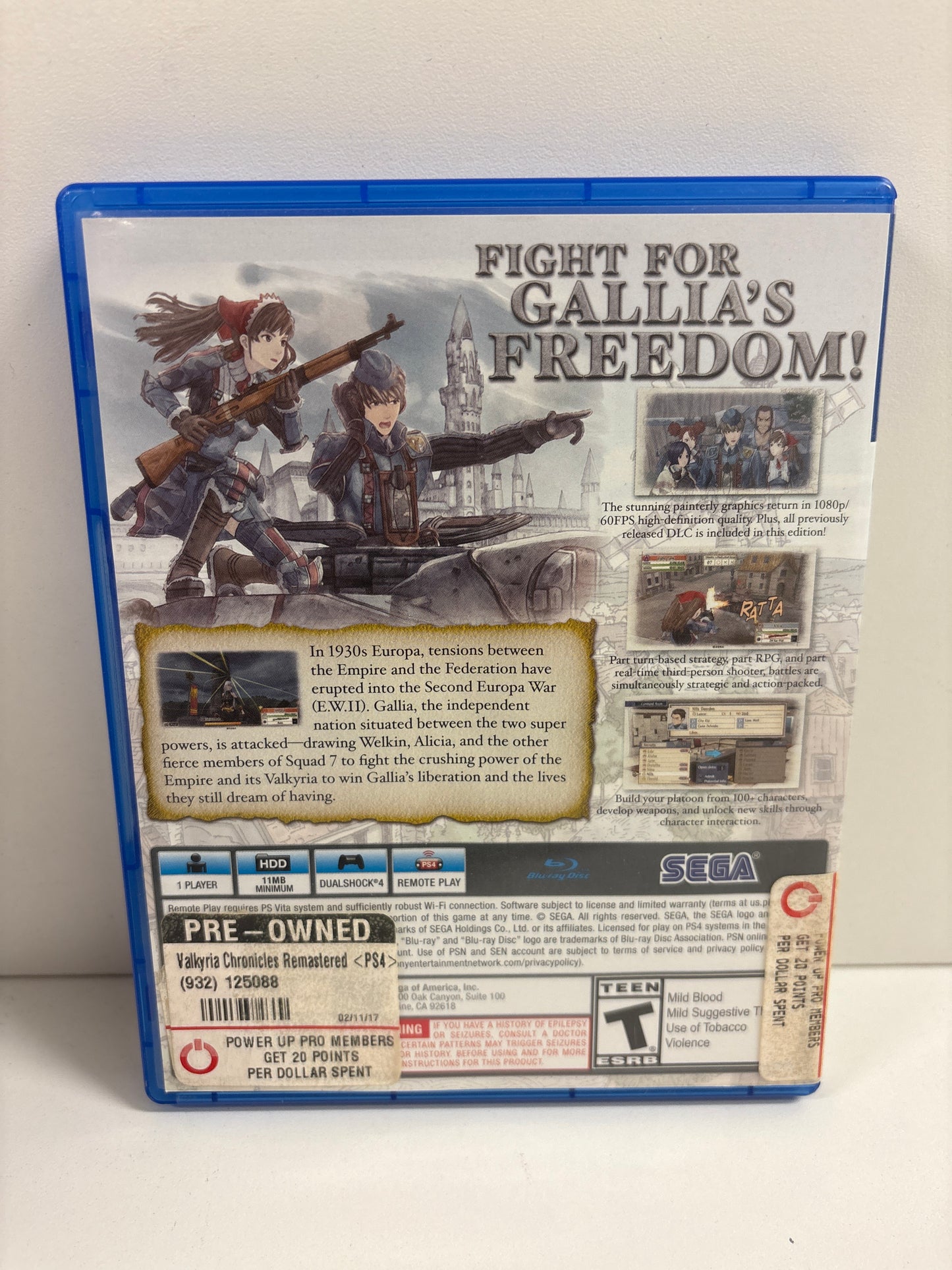 Valkyria Chronicles Remastered - Playstation 4