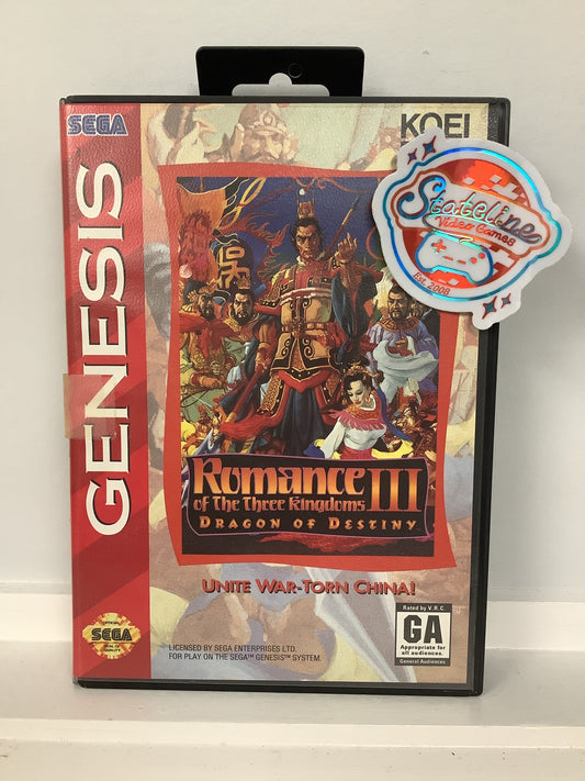 Romance of the Three Kingdoms III Dragon of Destiny - Sega Genesis