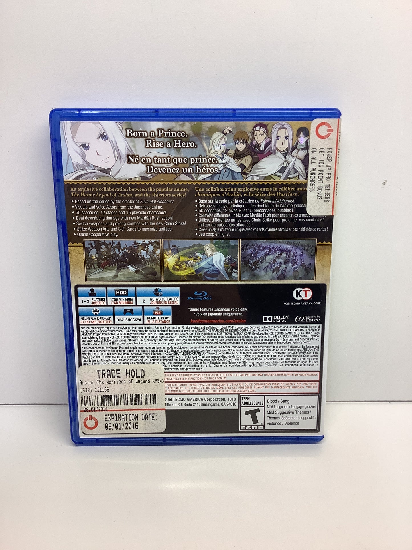 Arslan The Warriors of Legend - Playstation 4